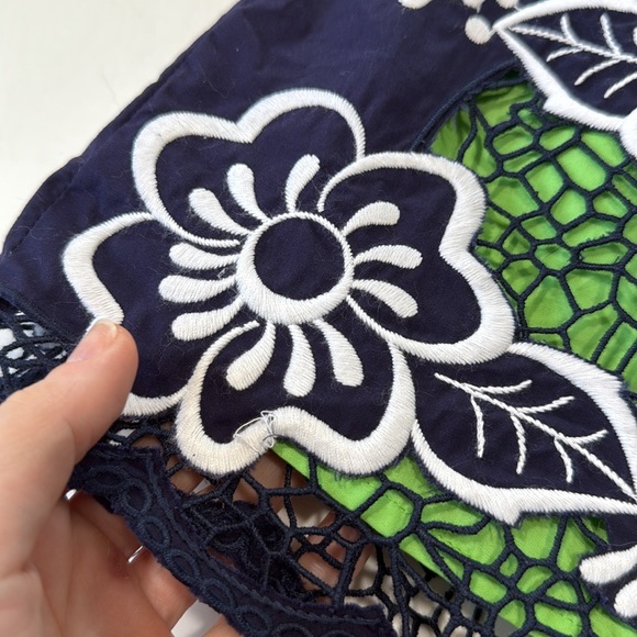 Lilly Pulitzer Sylvie Shift Dress Sleeveless Navy Blue Green Flower 0 - Picture 8 of 8